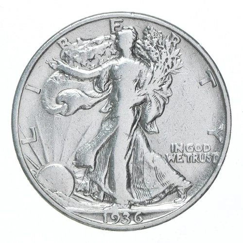 XF/AU 1936-D Walking Liberty Half Dollar Polished 90% Silver *8609