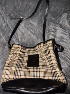 5/A Baker Elizabeth Bag Authentic Plaid Leather Crossbody Equestrian Purse Tote