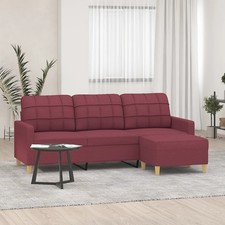 3-Sitzer Sofa mit Hocker Couch Loungesofa Schlafsofa Polstersofa Stoff DE