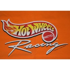 Vintage T-Shirt Murina Mens S 90s Hot Wheels Racing Logo Mattel Orange C.1999