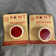 Reflectores de bicicleta Kent vintage no. "Lote de 2 155 1 1/2"" rojo NOS"