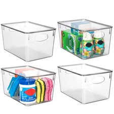 Plastic Storage Bins With lids, 4 Pack – Perfect Pantry Organization and Stor...