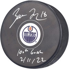 Zach Hyman Edmonton Oilers Signed Hockey Puck with 