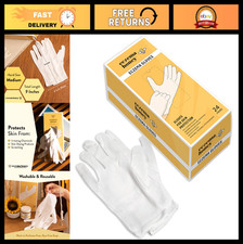 100 Cotton Eczema Gloves for Dry Hands Treatment - 24 Pairs, Soft Breathable