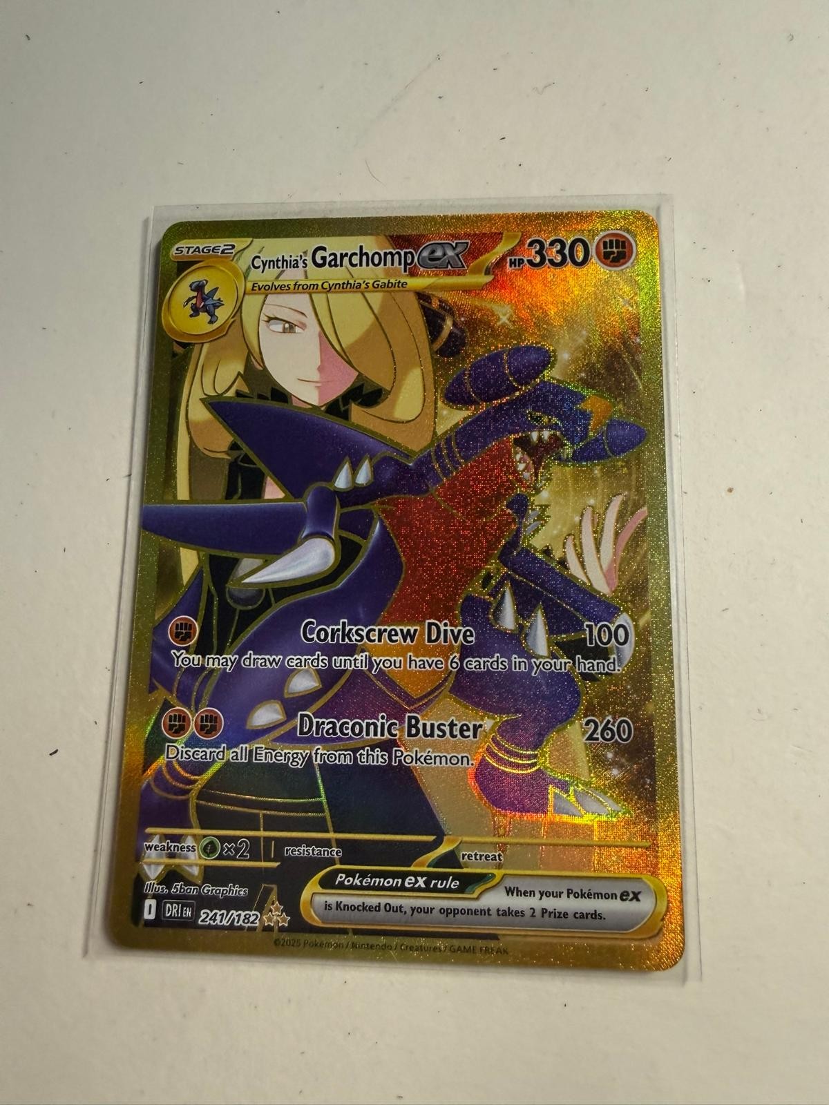 Cynthia's Garchomp ex 241/182 Hyper Rare Destined Rivals Pokemon Holo Near Mint