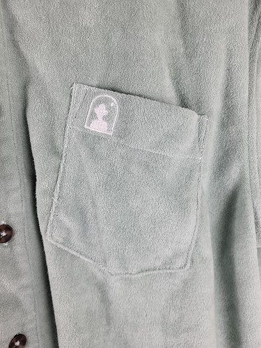 Dandy Del Mar The Tropez Shirt Gulf Blue Terry Cloth Top Size Medium - Picture 4 of 11