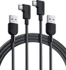 Anker Cable 2 Pack 6FT , Right Angle USB A to C Braided Cable, Durable...