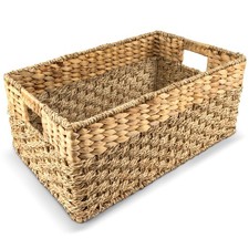 Medium Wicker Basket for Storage, Natural, Seagrass and Hyacinth Woven Basket...