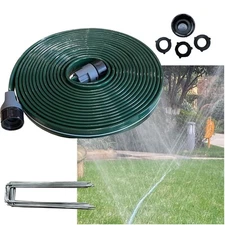 Watoo 2025 Sprinkler Hose & Soaker Hose for Yard - 25 FT Reinforced Flat Gard...