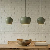 Lucande Pendelleuchte 'Malisa' (Skandinavisch) In GrüN Aus Metall (3 Flammig, E2