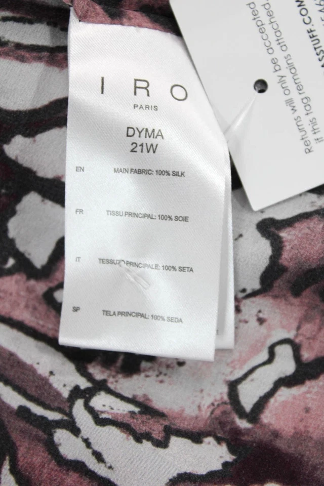 IRO Womens Silk Abstract Print Dyma Pull On Maxi Skirt Red Grey Size EUR 34 - Image 4 of 4