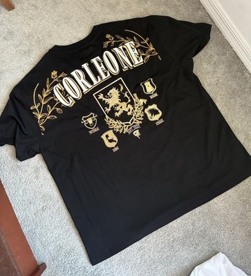 The Godfather Corleone Black T-Shirt Gold Print Movie Tee Men s 2XL
