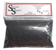 HO Scale Superior Scenics Coal Very Fine Ballast 10 oz Bag