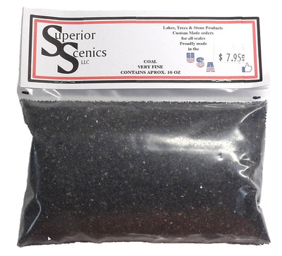 HO Scale Superior Scenics  Coal Very Fine Ballast 10 oz Bag