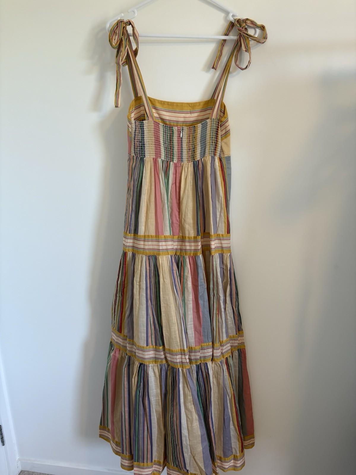 zimmermann Dress Size 2 / AU 12 / US 8 Mae Tie Shoulder Sundress Midi Stripe