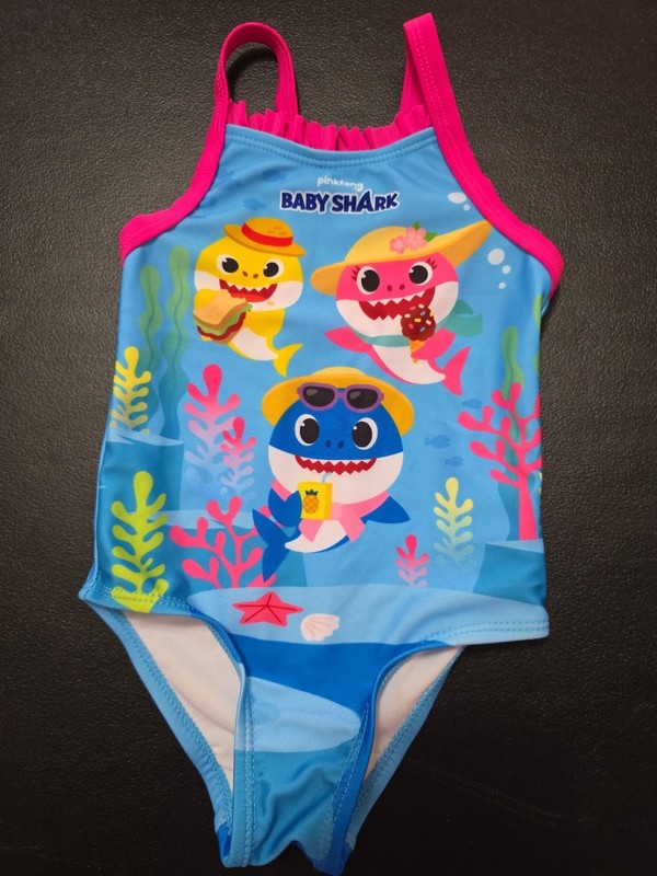 Girls Sz 12m Baby Shark Colorful 1pc Swimsuit