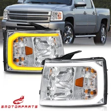 For 2007-2013 Chevy Silverado 1500 2500HD 3500HD  Headlights Sequential Signal