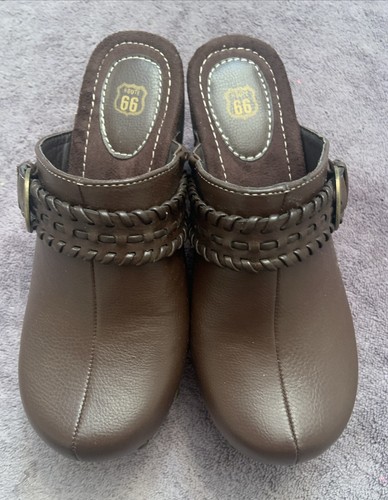 Braune Route 66 Damen Clogs. " Größe 5 1/2