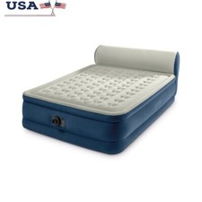 Queen Raised Air Mattress W/ Built-in Pump Headboard Portable Comfort Sleep New