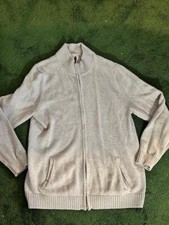 Vintage LL Bean Knit Full Zip Sweater Large Heavy Cardigan Gray XLT