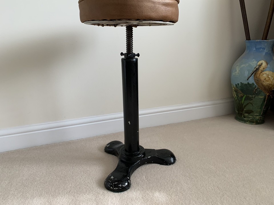 Vintage Industrial Singer Style Cast Iron Base Stool eBay