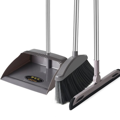 Long Handled Dustpan and Brush Set Strong Heavy Duty Dust Pan Soft