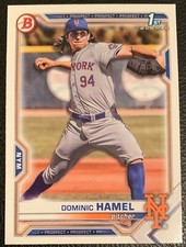 2021 BOWMAN DRAFT DOMINIC HAMEL NEW YORK METS PROSPECT #BD-60 1ST BOWMAN PAPER