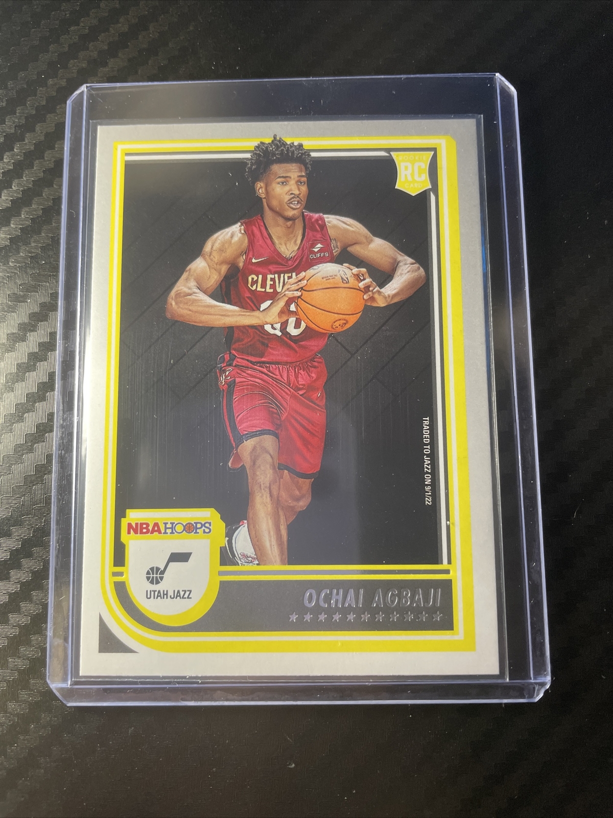 2022-23 Panini NBA Hoops Ochai Agbaji Yellow RC SP Parallel #244 Rookie Card