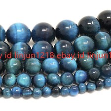 Blue Tiger Eye Beads Round 4mm 6mm 8mm 10mm 12mm 15.5" Strand