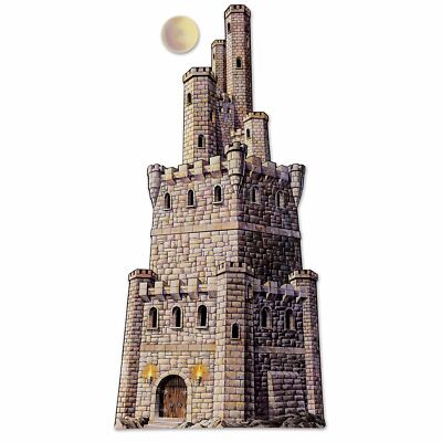 GROSSER GELENKIGER RITTERBURG AUSSCHNITT (1,2M) MITTELALTER RITTER PARTY DEKO