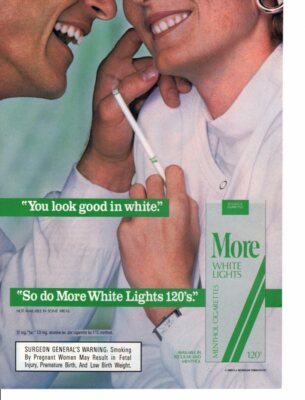 more 120 cigarette ads Vintage print ad Tobacco Cigarette advertisement More White Lights 120 Look  Good