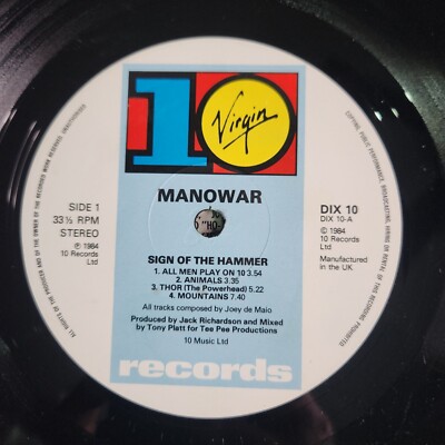 Manowar – Sign Of The Hammer LP 1984 Virgin – 70284 Vinyl Record