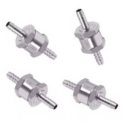 4 Pcs 8mm 5/16'' Fuel Non-Return One Way Check Valve Petrol Diesel Oil Aluminum