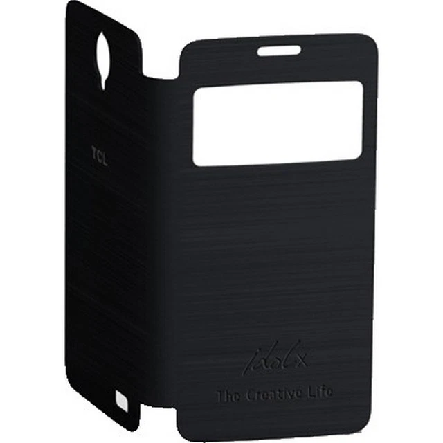 ALCATEL CUSTODIA FLIP COVER BOOK CASE ORIGINALE PER OT-6040D IDOL X BLACK NERA - Immagine 4 di 4