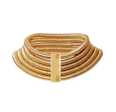 BALMAIN ホルカトット ティテル ノスリフ トレス 【関税込】 NIB Balmain HM Gold Roped Multi-strand Necklace Choker