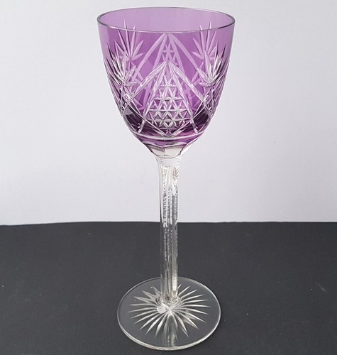 Wine Glass, Stemware Glas Flashed Glass Hand Cut Um 1900 L929 - Picture 4 of 11