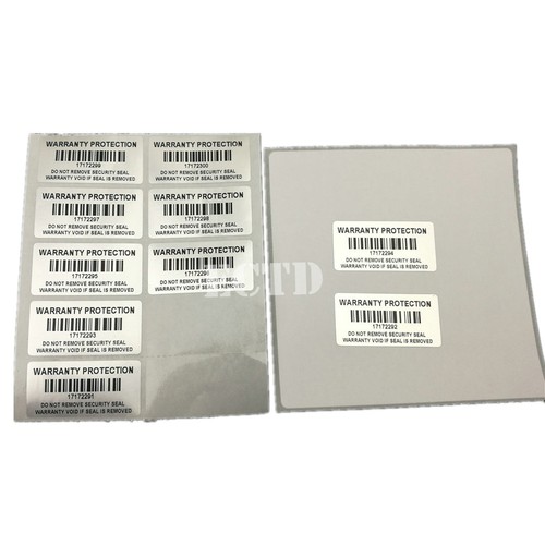 " Warranty Protection "Void Stickers Labels Security Seal Barcode ,Serial Number - Picture 5 of 6