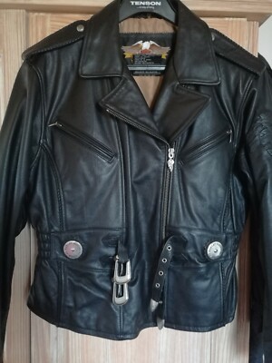 Harley Davidson Damen motorradjacke leder Gr 42 Top