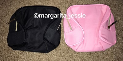 2X LANCOME PINK HOT PINK MAKEUP BAGS 