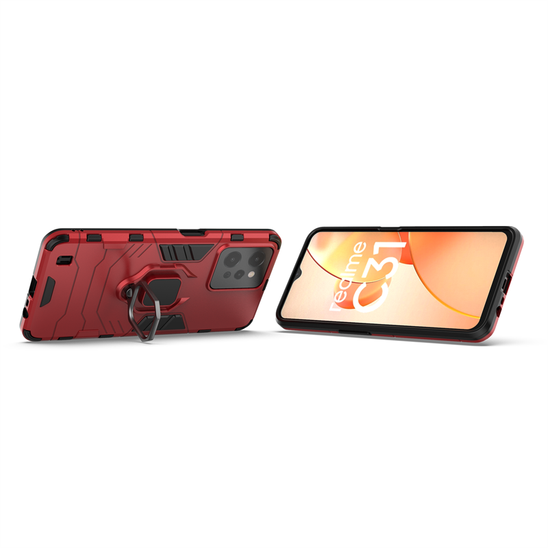 FDHYFGDY Cover per Realme GT 7/Realme GT 7T, Custodia Protettiva Antigraffio Antiurto, Ultrasottile in Fibra di Carbonio, Supporto per cellulare con angolo regolabile