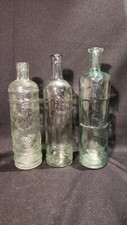 3 x Tall Clear Decorator Glass Bottles - Thick - No Markings