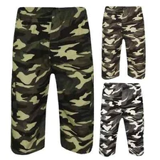 MENS ARMY CASUAL CARGO COMBAT CAMOUFLAGE SHORTS 3/4 HALF PANT