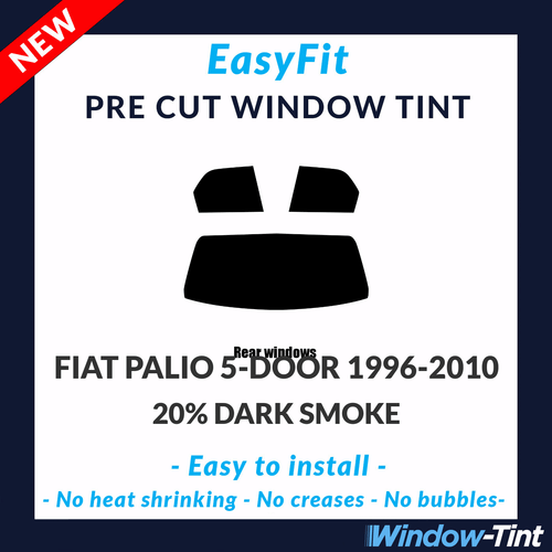 EasyFit Static Pre Cut Tint For Fiat Palio 5-door Hatch 96-10 - 20% Dark Rear - Picture 1 of 3