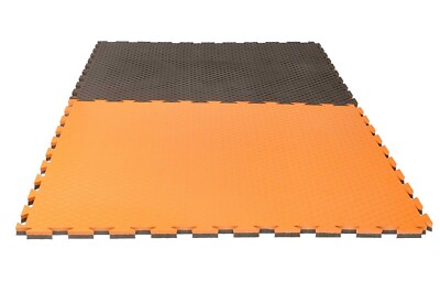 Puzzlematte Checker 1x1m x 2cm. grau/orange.Matte. Karate,Ju Jutsu,Kickboxen,MMA