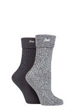 Image of Jeep Womens Boot Socks, Polyester, Super Soft Turn Over Top, 2 Pairs in Size 4-8