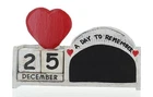Wooden Perpetual Block Heart Calendar Chalk Board Memo Board Desk Tidy Pens