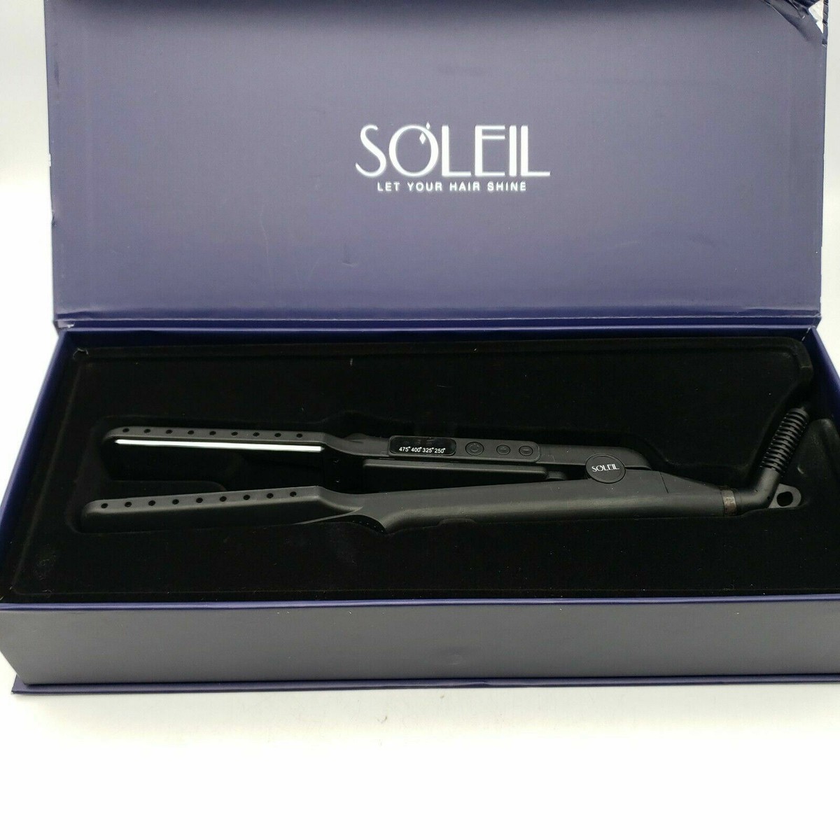 Soleil W2D Wet To Dry Flat Iron Black Professional Chrome Plate