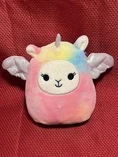 Squishmallow 5" Inch Lucy May Tie-Dye Llama Pegacorn Llamacorn Kellytoy EUC tag