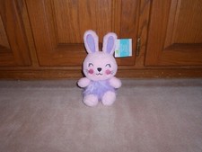 NEW, EASTER BUNNY PLUSH WITH FURRY BELLY, 11", PINK  PURPLE