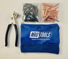 25 1/8 & 25 5/32 Zephyr Kwik-Lok Cleco Fasteners + Cleco Pliers w Bag (KZ4S50-2)
